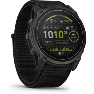 Garmin Enduro 3 Sapphire Solar GPS Smartwatch - Schwarz/Carbongrau DLC Titan