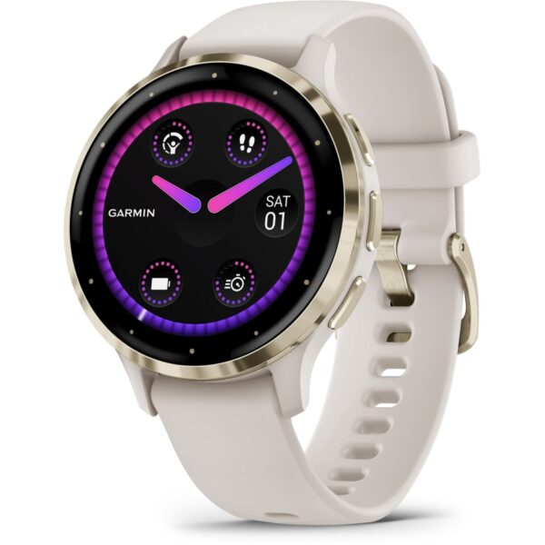 Garmin Venu 3S GPS Smartwatch - elfenbein/softgold