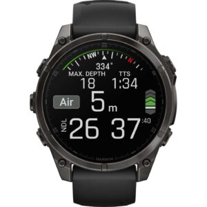 Garmin fenix 8 AMOLED Sapphire GPS Smartwatch - 47mm - Schwarz/Titan Carbongrau DLC